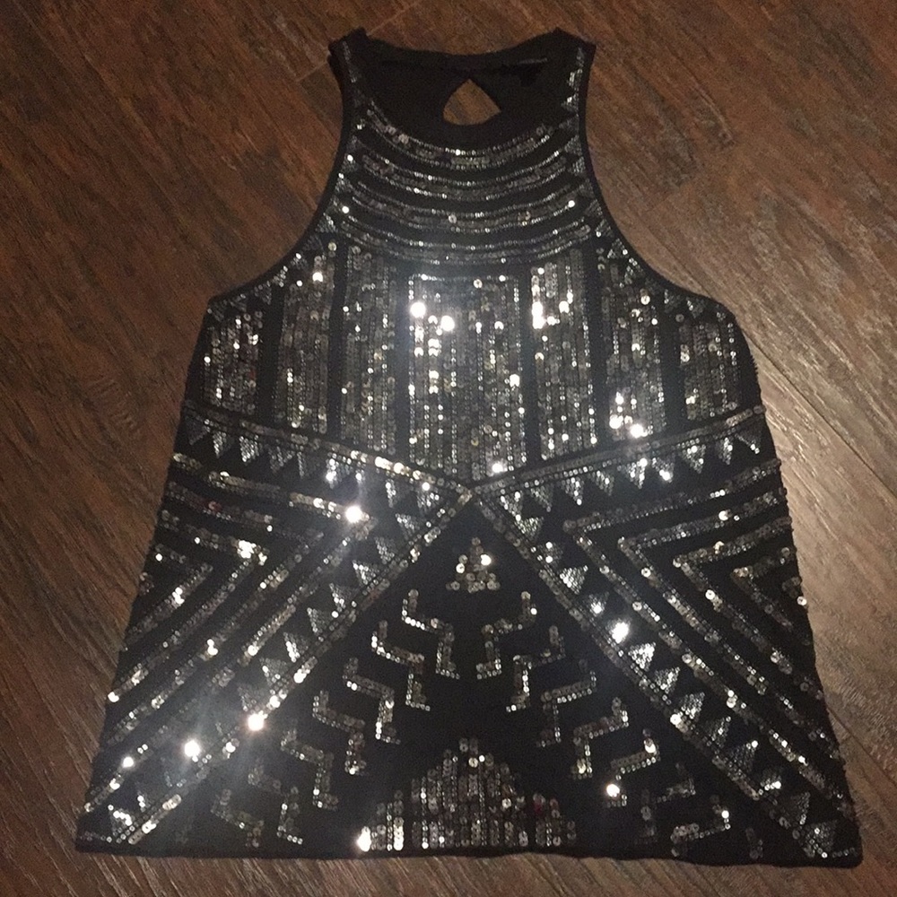 Express sequin tank top